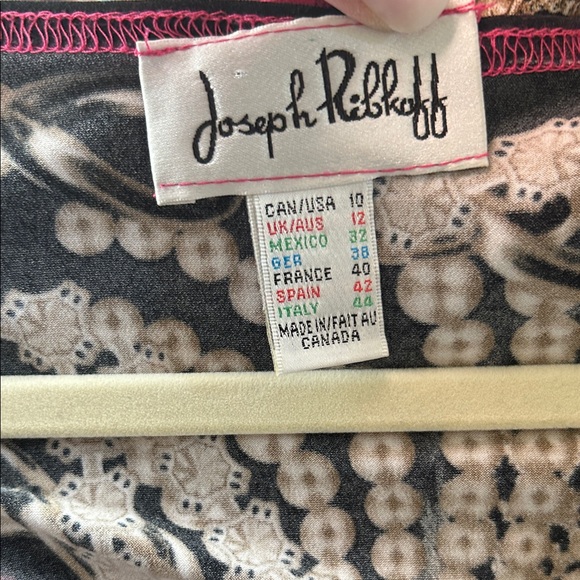 Joseph Ribkoff Asymmetrical Dress in Pink and Black - Picture 8 of 10